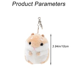 Duoleleen Cute Hamster Keyring Fluffy Keychain Animal Key Chain for Girls Boys Women Kids Gift