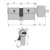 Löwen Sicherheit 2x Knob Cylinder KD 60 mm 30/30 Keyed