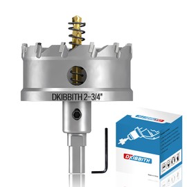 TCT Hole Saw Set,2-3/4"(70mm) Heavy Duty Tungsten Carbide Tipped Hole Cutters for Stainless Steel Mild Steel Copper Iron Brass Plastic and More, with Titanium-Plated Pilot Drill Bits.