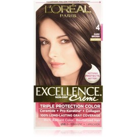 L'Oreal Paris Excellence Triple Protection Permanent Hair Color Creme, Dark Brown 1 ea (Pack of 2)