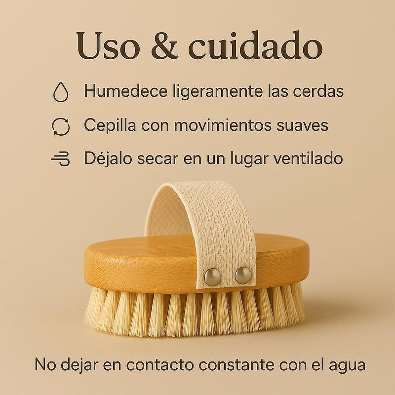 Cepillo corporal exfoliante natural – Mango de bambú y cerdas