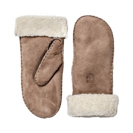 Hestra Lederhandschuhe für Damen: dünner Winterhandschuh aus Schaffell mit Fellmanschette