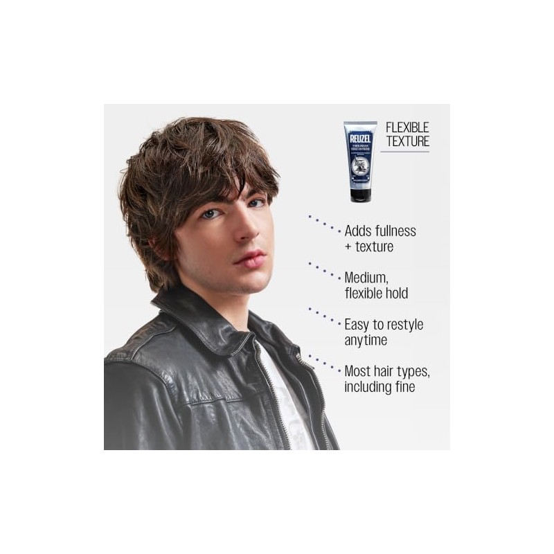 Reuzel Fiber Cream, Provides a Low Shine Finish, 100 ml