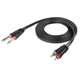 keepdrum ac017b Adaptor Cable 2x RCA to 2x 6.35mm TS Jack 2m
