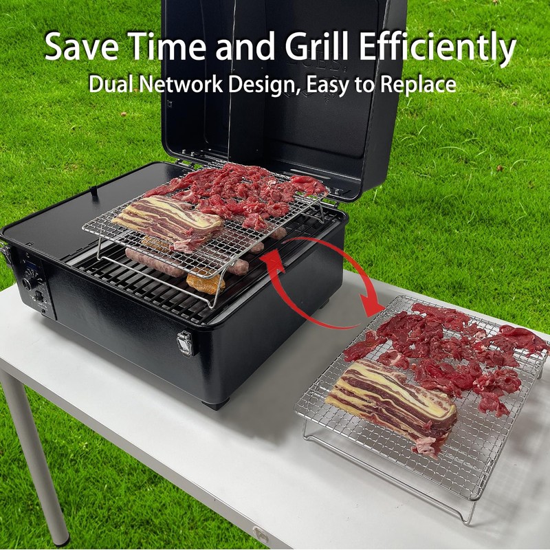 Second Rack for Traeger Ranger, 2 Pack Stainless Steel Smoker