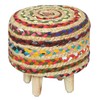 VEVARA HOMES Ottoman Storage Stool Cover with Natural Jute Round