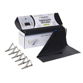 Neatalia Black Plastic Tablecloth Roll 54in X 120ft Disposable Waterproof Cover Table Cloth Rolls for Outdoor Party Events Tablecloths for BBQ Picnic Rectangle and Round Tables and Decorative Supplies