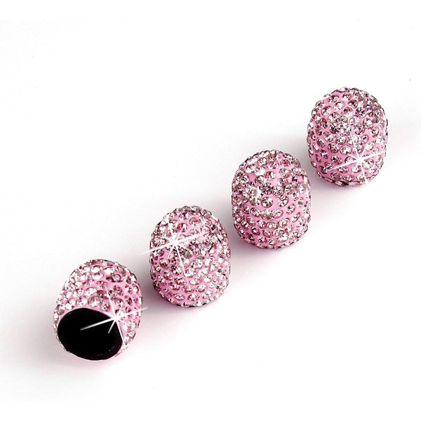 Bling Dust Caps, 4 Pack Sparkling Handmade Crystal Diamond Rhinestone