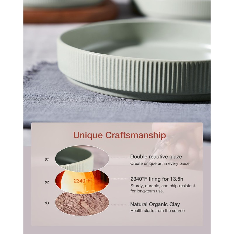 famiware Star 8.25" Pasta Bowls, Large Dinner Bowls Set of