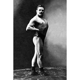 Bodybuilders Shadowed Front and Right Profile by Vintage Muscle Men -