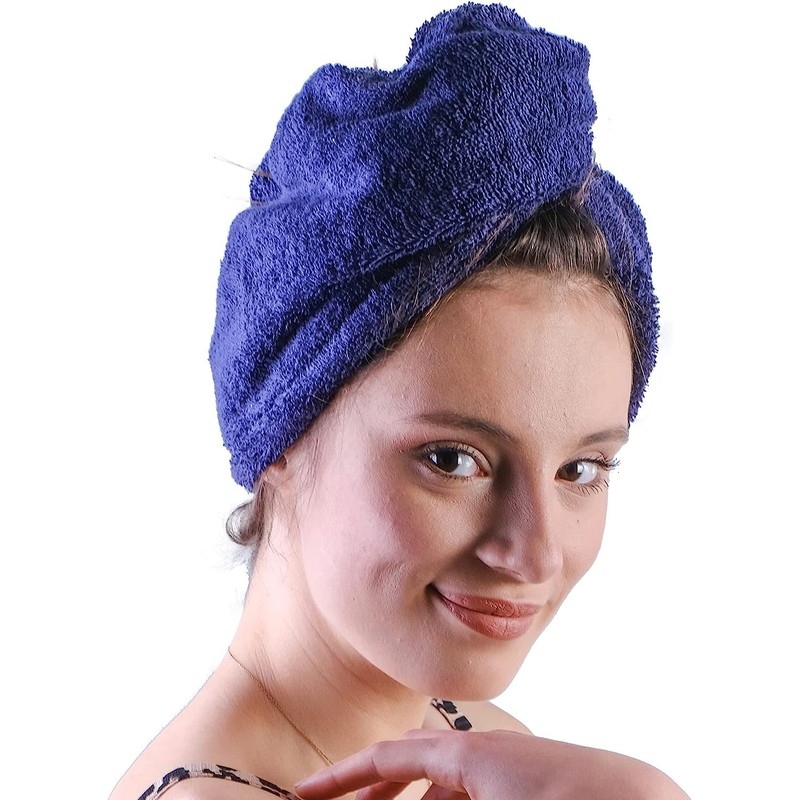 LLAMAXY 100% Pure Organic Cotton Hair Towel - Quick Dry