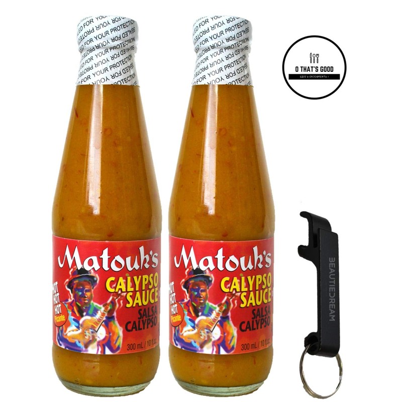 Matouk's Calypso Sauce 10-Ounce Bottles (Pack of 2) with Keychain
