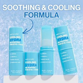 Cooling Hydra De-puffer Wet N Wild Para Ojos Y Rostro Barra Gel Primer De Maquillaje Hidratante fecto Refrescante Ácido Hialurónico, Minimiza Poros Y Líneas De Expresión, Larga Duración Serum Cooling Hydra Desinflama Rostro