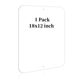 Acuxiaza 12 x 18 Inch White Blank Metal Sign Aluminum Sublimation Signs 1 Pack Fade Resistant UV Protected & Waterproof, Easy to Install, for Home Decor, Business, Indoor Outdoor