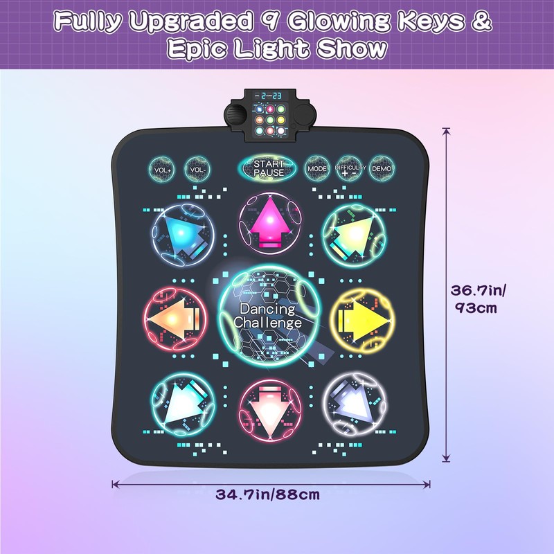 JOYCUDDLE Upgraded Dance Mat Toys for Kids 3-12 Years, Electronic