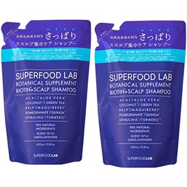 Superfood Lab Biotin + Scalp Shampoo Refill, 14.1 oz (400 g) x 2 Pieces Set