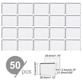 PandaHall Pack of 50 Empty Metal Pans Rectangular Palette Pans 0.8 x 1.1 Inch Eyeshadow Blush Lipstick Organiser for Magnetic Makeup Cosmetic Palette