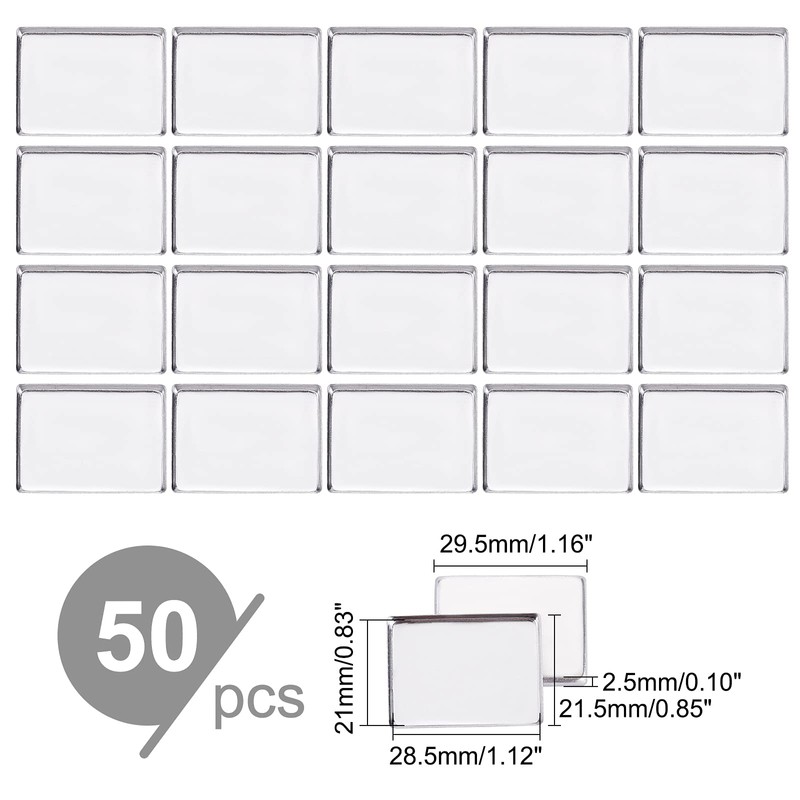 PandaHall Pack of 50 Empty Metal Pans Rectangular Palette Pans