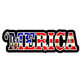 2 pcs Merica Sticker, Patriotic Car Bumper Stickers, 9.5 inches - USA America Decals Merica Flag Merica Car Bumper, Window Sticker for Car and Truck