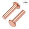 sourcing map 10Pcs 15/64" x 1" Flat Head Copper Solid