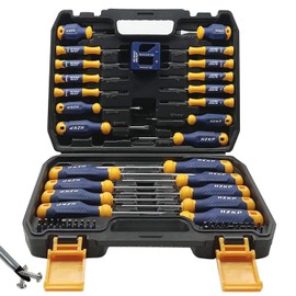 SUNHZMCKP Magnetic Screwdriver Set 66-Piece, S2- Alloy Tool Steel, Includes Slotted/Phillips/Torx Mini Precision Screwdrivers, Replaceable Screwdriver Bits With Sturdy tool box