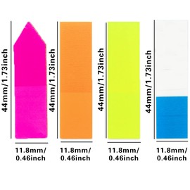 400pcs Neon Index Tabs, 5 Bright Colors Translucent Index Flags PET Sticky Notes Flags Sticky Tabs Page Makers for Page Bookmarks, Square and Arrow