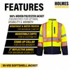 Holmes Workwear Hi-Vis Yellow Softshell Jacket - Waterproof and Breathable