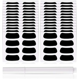 96 Pairs Eye Strips Sports Eye Strips Breathable Baseball Eye Strips with 1 Piece White Pencil for Baseball Football Softball Lacrosse Fans on Game Day (Black)