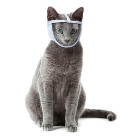 Cat Muzzle, Breathable Cat Face Cover Transparent Anti Bite Face Protection for Nail Trimming Bathing Grooming