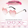 VIA LEECA Heart Rimless Sunglasses Women, Trendy Cute Grandient Pink