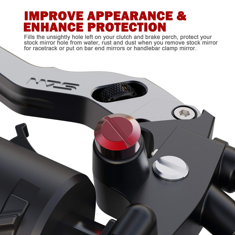 MZS Mirror Hole Plugs Motorcycle Mirrors Blanking Cover Caps Universal