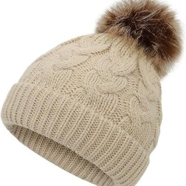 Winter Knitted Hat, Fleece Lined Ski Bobble Hat Kids Pom Pom Beanie Hat Winter Warm Toddler Knitted Hat Red