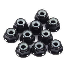 Pack of 10 Self-Locking Nuts M4 Hex Nuts Flange Nut CNC Aluminium Flange Nylon Locking Nut for Car Vehicles Engine Adapter Parts
