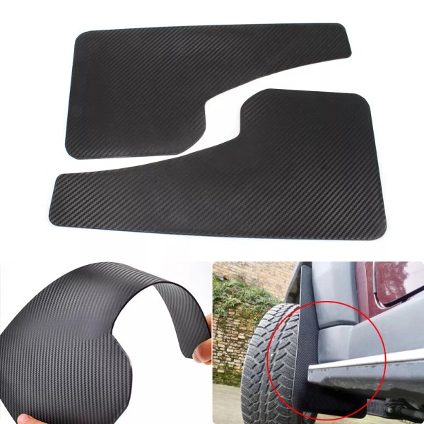Unbranded 2Pcs UNIVERSAL 3D CARBON FIBER CAR MUDFLAPS MUD GUARD