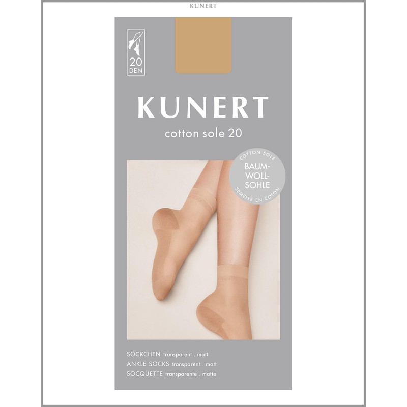KUNERT Damen Söckchen Cotton Sole 20 Baumwollsohle 20 DEN Black