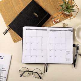 2026 Planner - Leather Planner 2026 Weekly and Monthly, Jan.2026 - Dec.2026, 8.35" x 5.75", 2026 Weekly & Monthly Planner with Hardcover, Tabs, Holidays, Daily Organizer - Classic Black