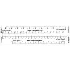Map Ruler for 1:100,000 Scale Maps. LAT/Lon, Miles, Kilometers