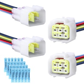 EDIONS 6 Pin Electric Motorcycle Controller Connector, Hall Adapter Connector Plug Wiring Harness IP67 Waterproof Male Female Plug Wiring Harness for Electric Car/Motorcycle/Automobile-2 Pack