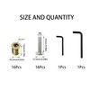 Rrina 16 Sets M6x25 Furniture Screw Nut Threaded Wood Inserts