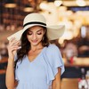 Naivlizer Women Wide Brim Sun Hat UPF50 Straw Summer Hat