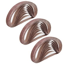 XTYML 1/2 Inch x 18 Inch Sanding Belts, 6 Each of 80/120/150/240/400 Grits, Belt Sander Tool for Woodworking, Metal Polishing, 30 Pack Aluminum Oxide Sanding Belt