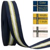 Double Faced Navy/Gold/White Ribbon, 1 Inch, 25 Yards