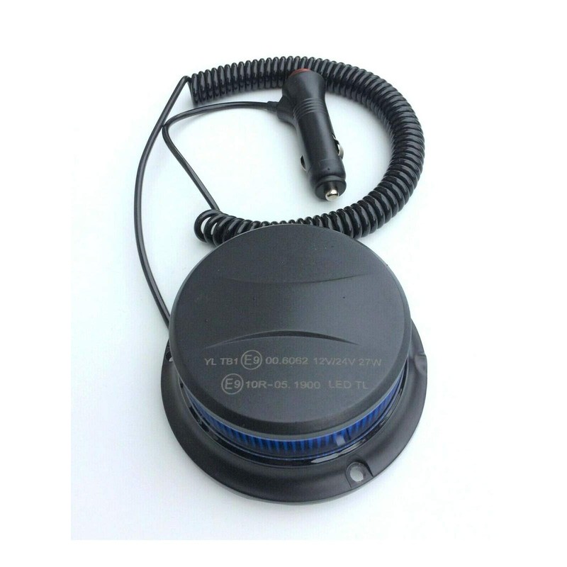 Blue LED Beacon Warning Light 18 LED with ECE R65