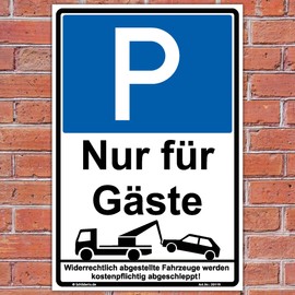 Sign "Parking Only for guests" Portrait 300 x 200 MM, sturdy Aluminium Composite Panel 3 MM thick