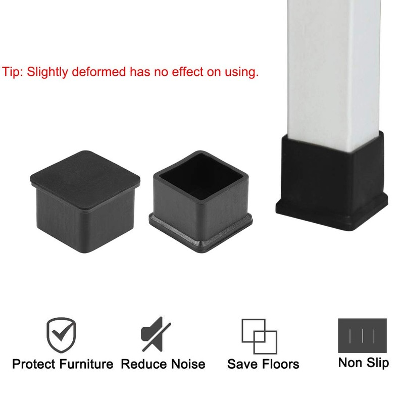 sourcing map Rubber Furniture Caps 30mm x 30mm Square Shaped
