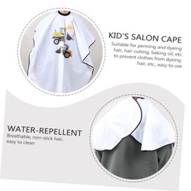 Beavorty Boy Girl Hair Cutting Cape Comfortable Boy Girl Salon Cape for Haircuts Anti-Static Skin-Friendly Design for Barbershop Stylist Use Ages Cartoon Excavator Pattern