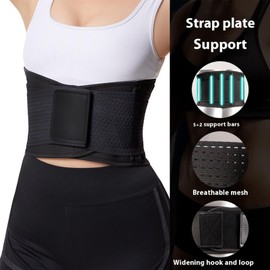 Cinlitek Breathable Lumbar Support Belt for Women - Adjustable Back Brace for Lower Back Pain, Sciatica, Herniated Disc, Scoliosis, Posture Correction & Heavy Lifting at Work(Black, X-Large)