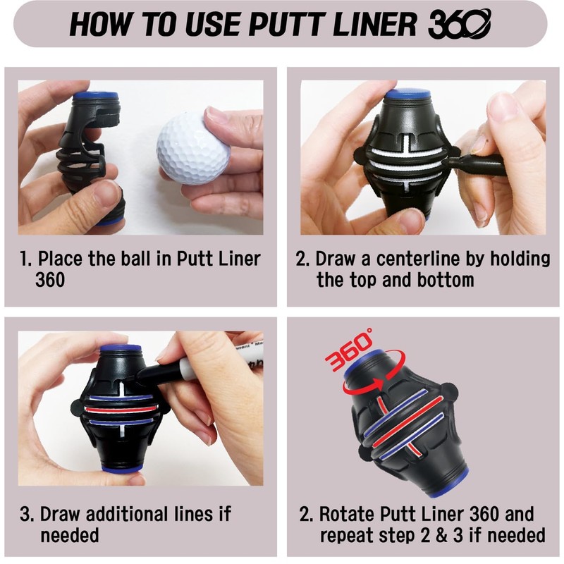 Golf Ball Marker Golf Alignment Marking Tool Stamp Compatible Line