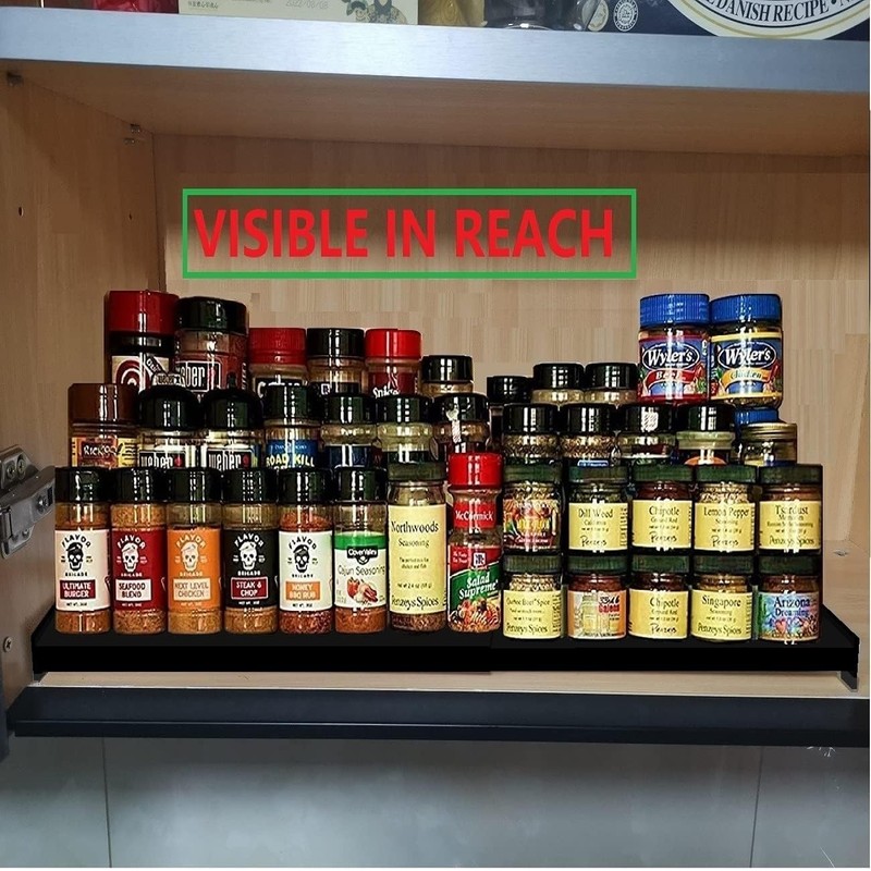 Jojocross Spice Rack Organizer for Cabinet, 3 Tier Expandable Spices