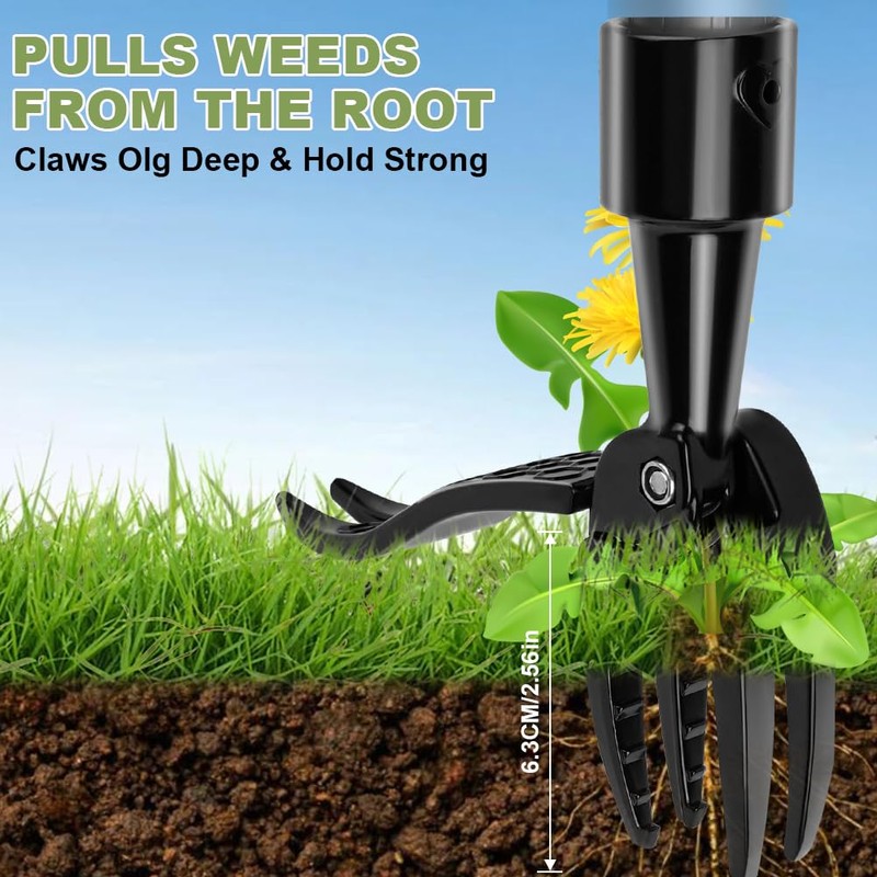 OFFCUP Stand Up Weeding Tool, Detachable Handle Weed Remover Tool,